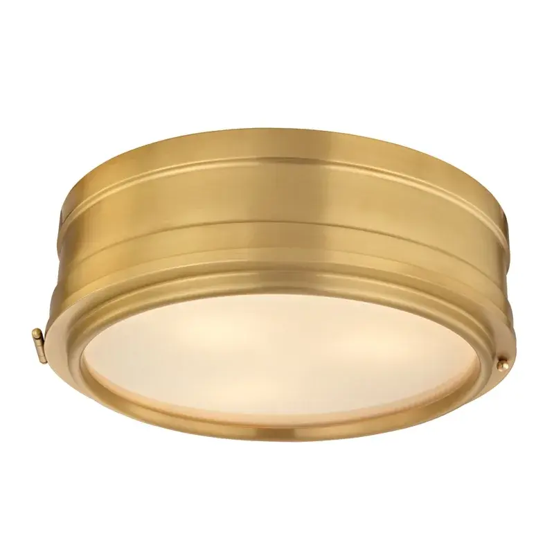 Rye 3-Light Flush Mount in Aged Brass - Image 1