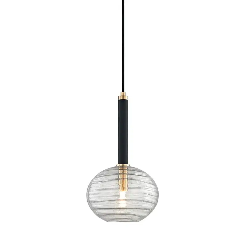 Breton LED Pendant in Aged Brass