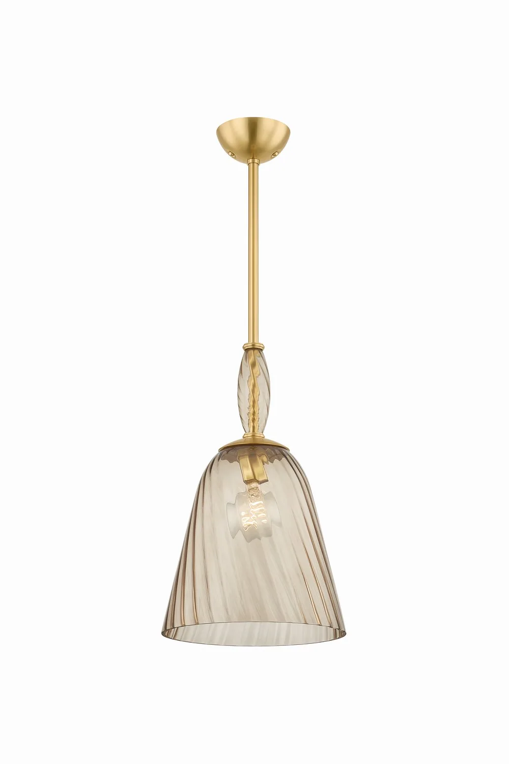 Bleecker One Light Pendant in Aged Brass