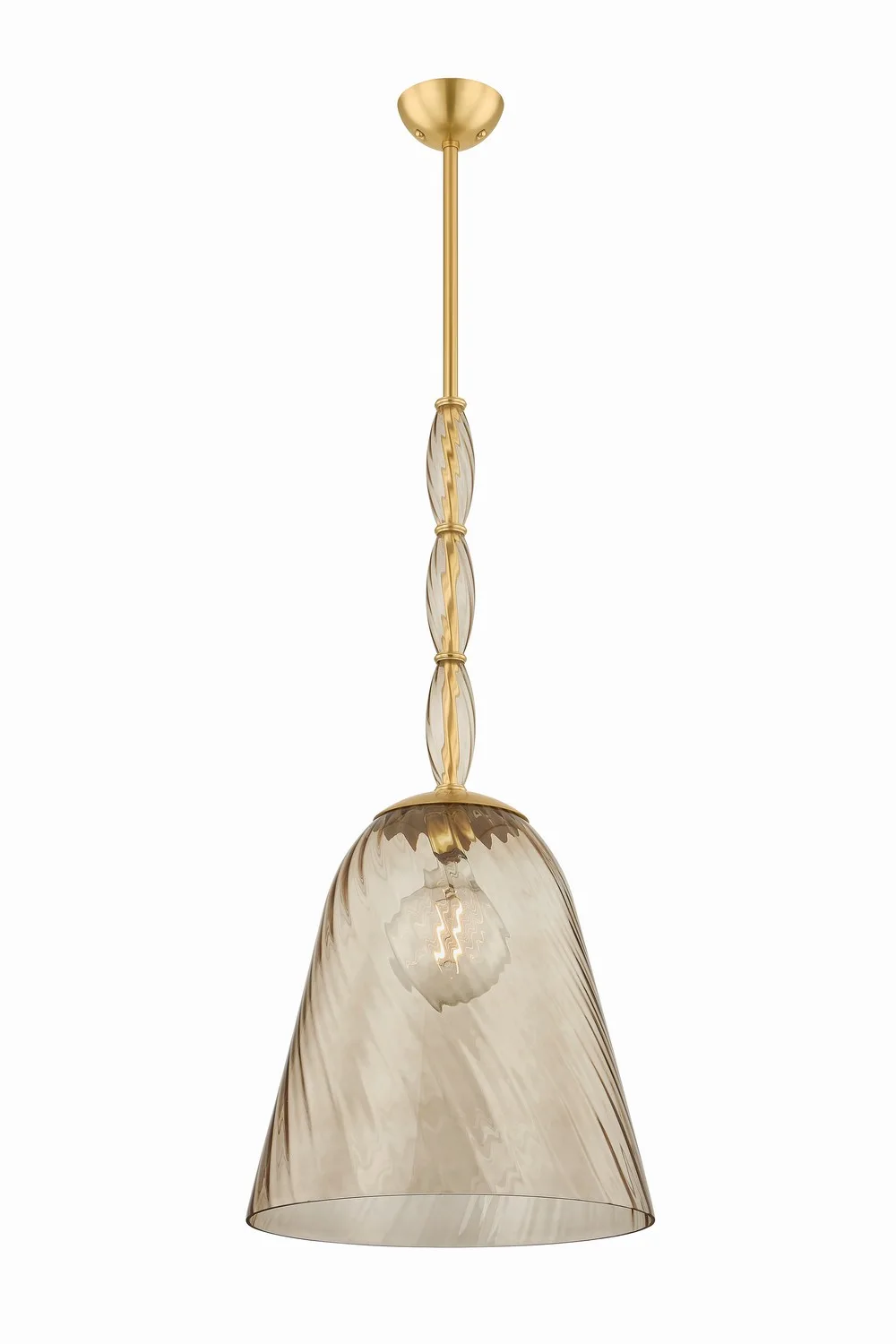 Bleecker One Light Pendant in Aged Brass