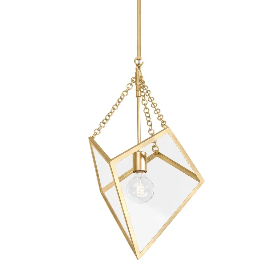 Brookfield Vintage Gold Leaf Lantern Pendant - Image 1