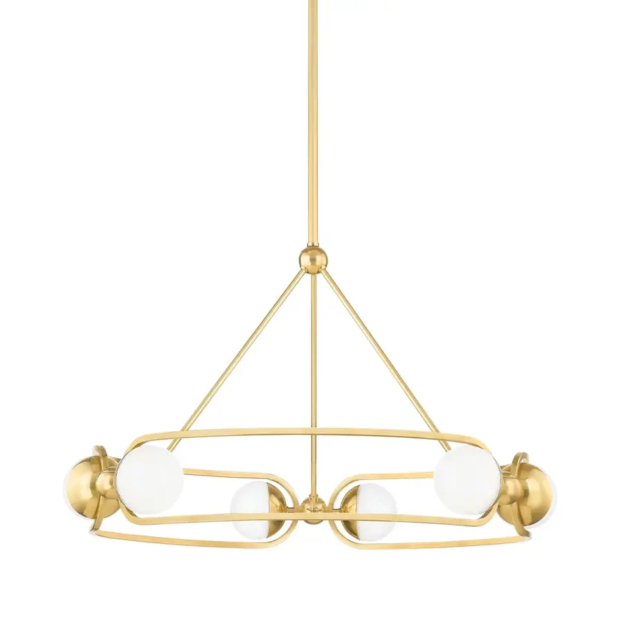 Hartford 6-Light LED Chandelier in Aged Brass - Image 1