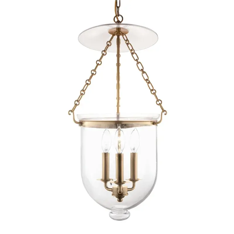 Hampton 3-Light Pendant in Aged Brass