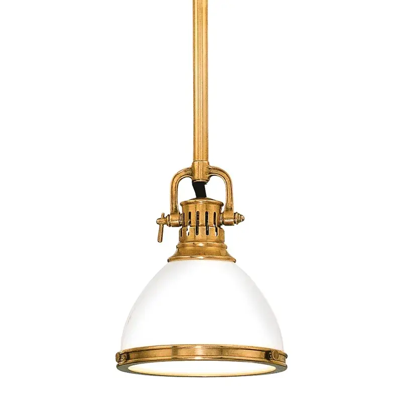 Randolph One Light Pendant in Aged Brass