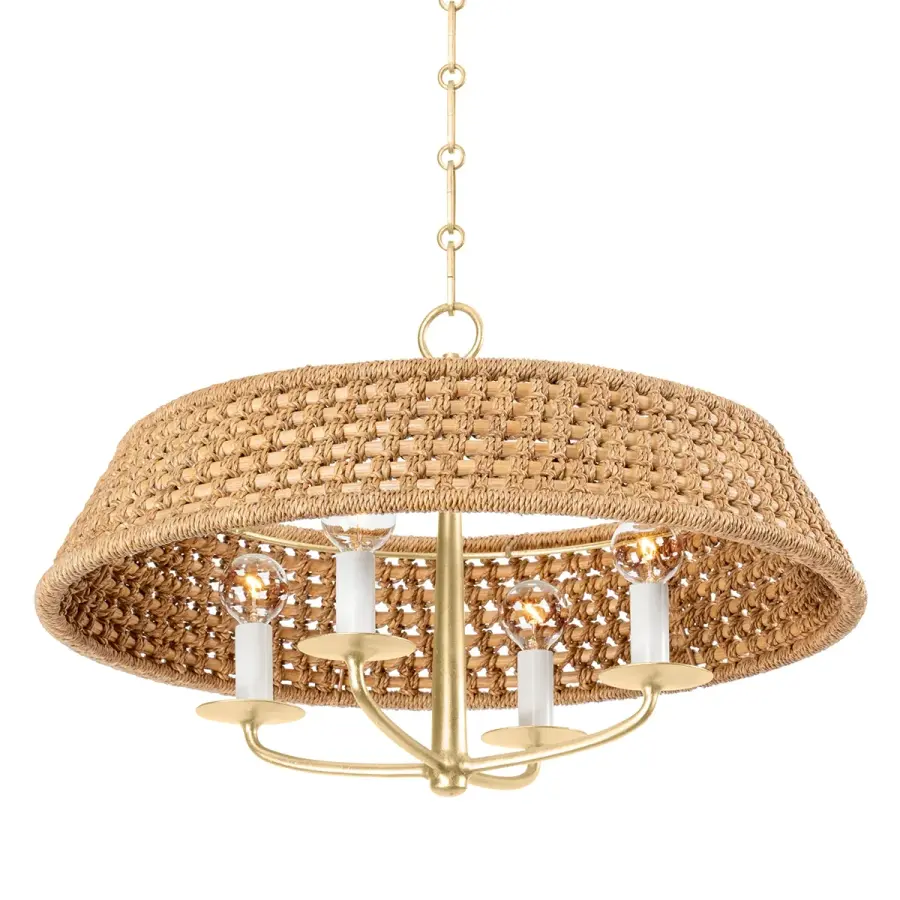 Bradley 4-Light Chandelier in Vintage Gold Leaf