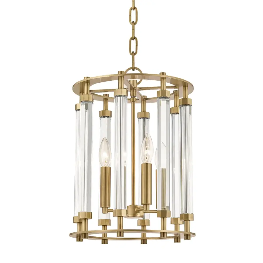 Haddon 4-Light Lantern in Aged Brass