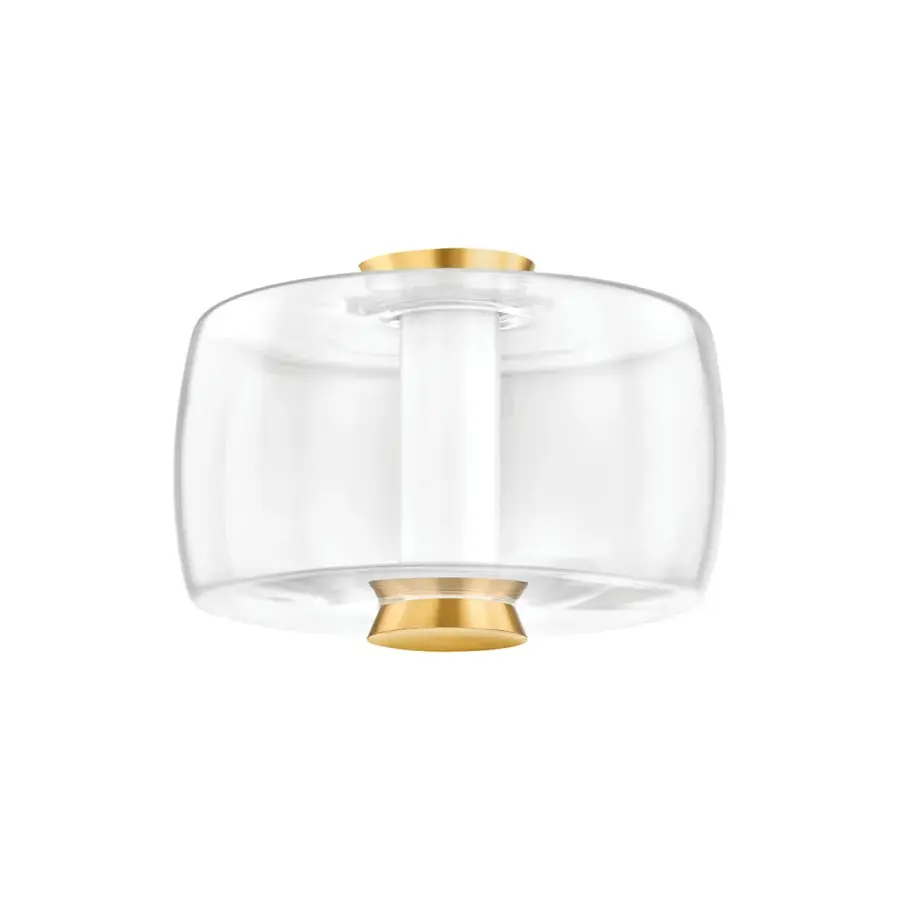 Beau LED Flush Mount in Aged Brass - Image 1