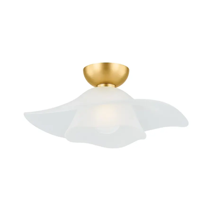 Netherlee Two-Light Flush Mount in Aged Brass - Image 1