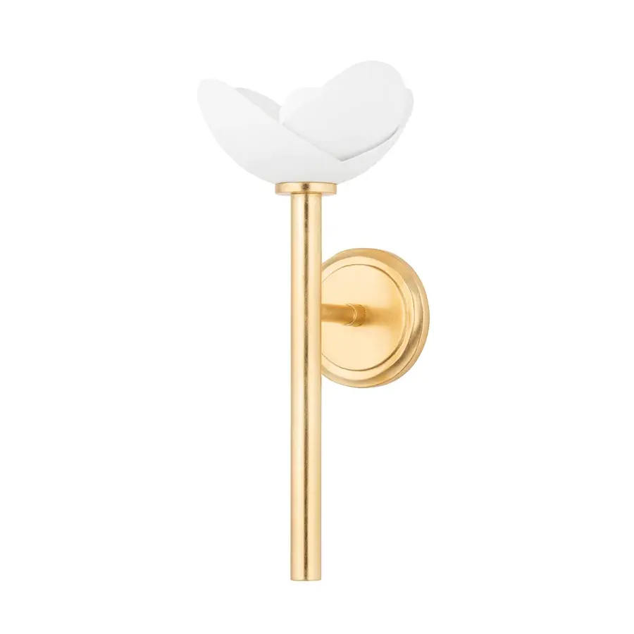 Hudson Valley Lighting Wall Sconce in Gold Leaf with White Plaster - Image 1