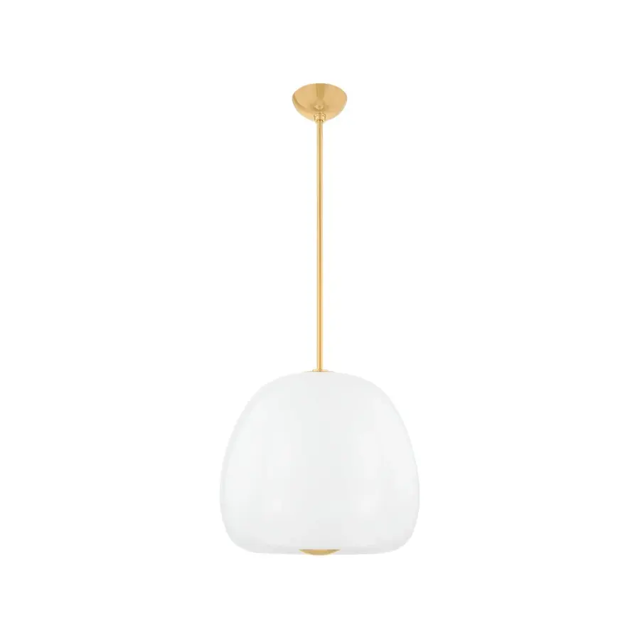 Scranton 19" LED Pendant in Aged Brass - Image 1
