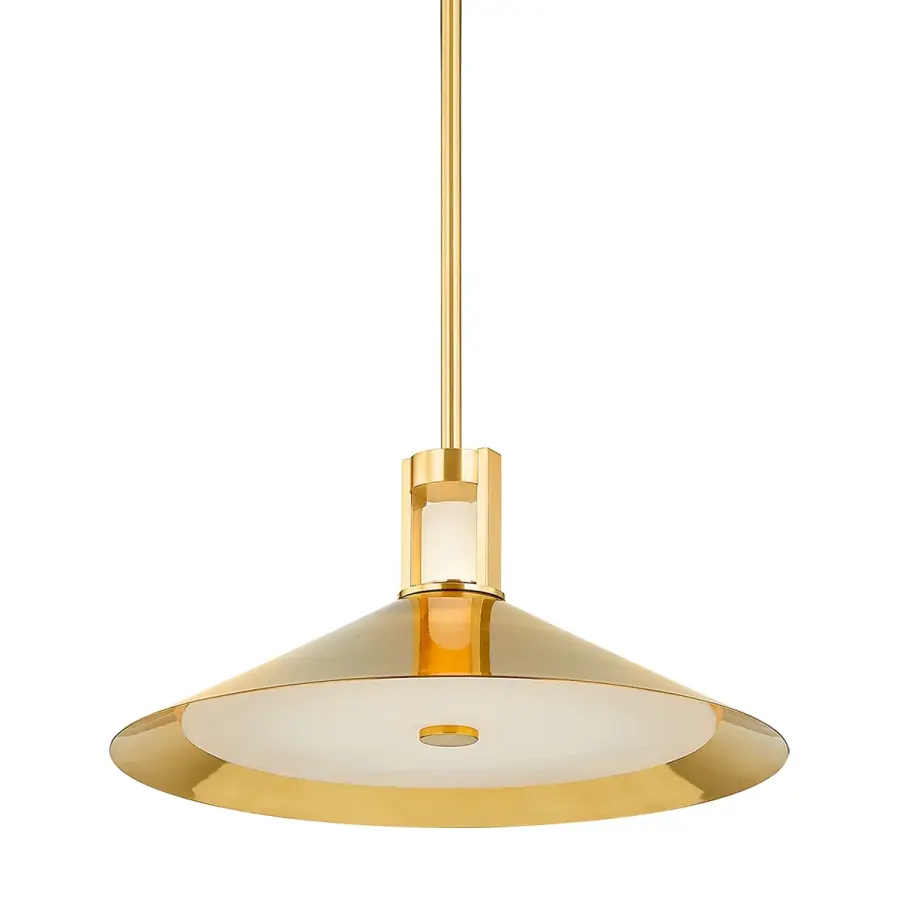 Clermont LED Pendant in Aged Brass - Image 1