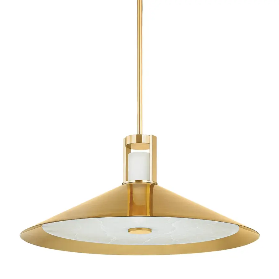 Clermont 28" LED Pendant in Aged Brass - Image 1