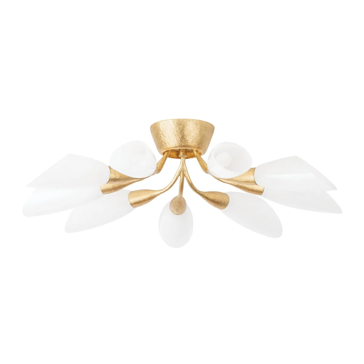 Enfield 9-Light Semi Flush Mount in Vintage Gold Leaf