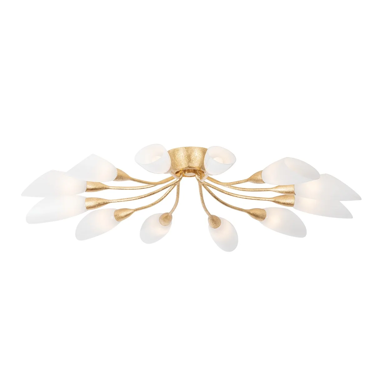 Enfield 12-Light Semi-Flush Mount in Vintage Gold Leaf