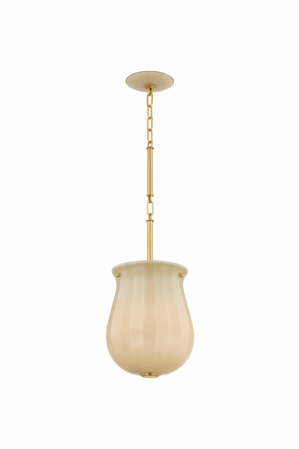 Nevins One Light Pendant in Aged Brass