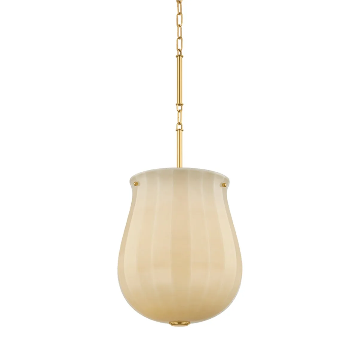 Nevins One Light Pendant in Aged Brass