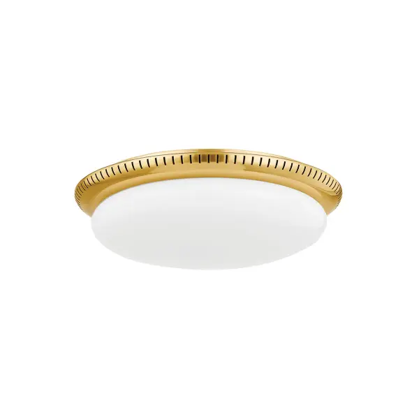 The North Castle combines Art Deco sophistication with modern LED efficiency. Its perforated Aged Brass mount and opal glass shade create a refined aesthetic perfect for low-ceiling spaces requiring even, ambient illumination.