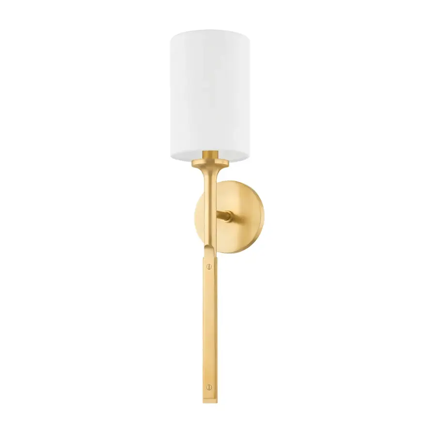 Brewster 1-Light Wall Sconce in Aged Brass - Image 1