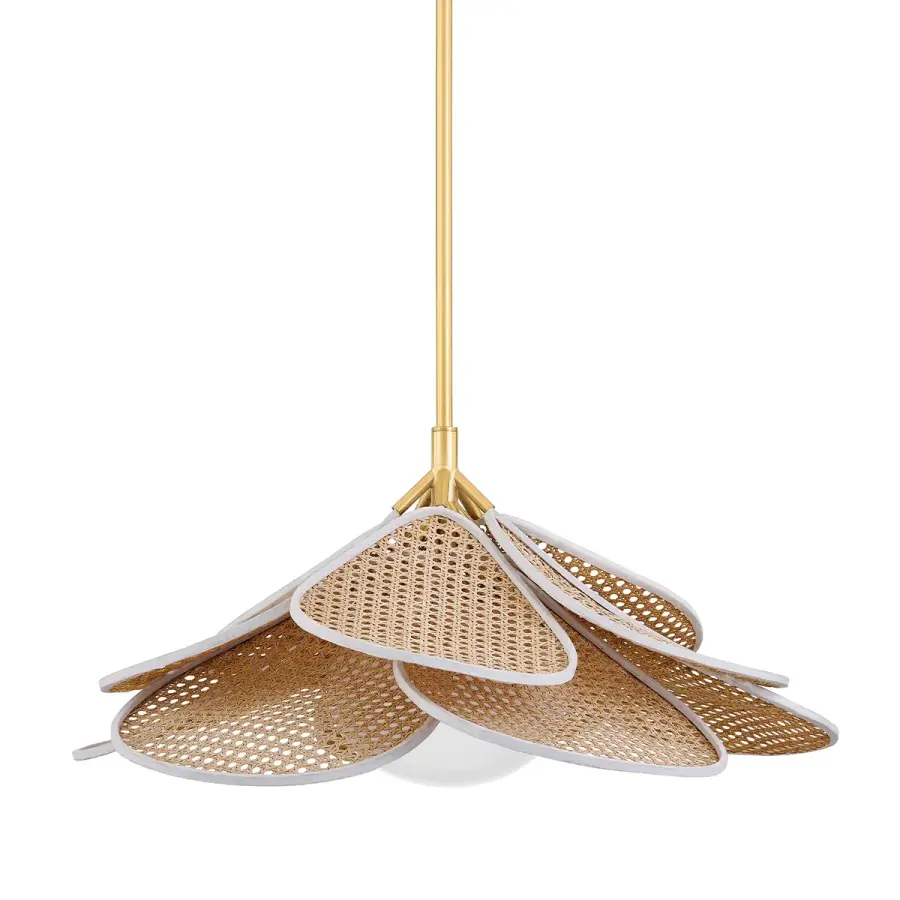 Florina 28" Pendant in Aged Brass - Image 1