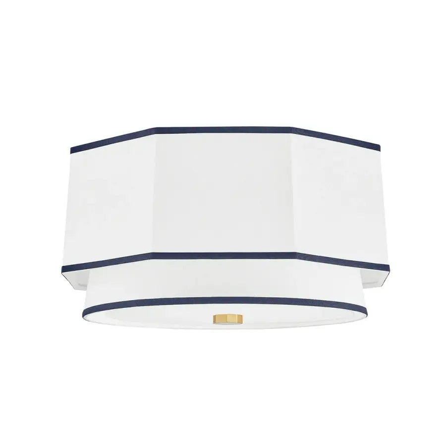 Riverdale 2-Light Flush Mount in Aged Brass