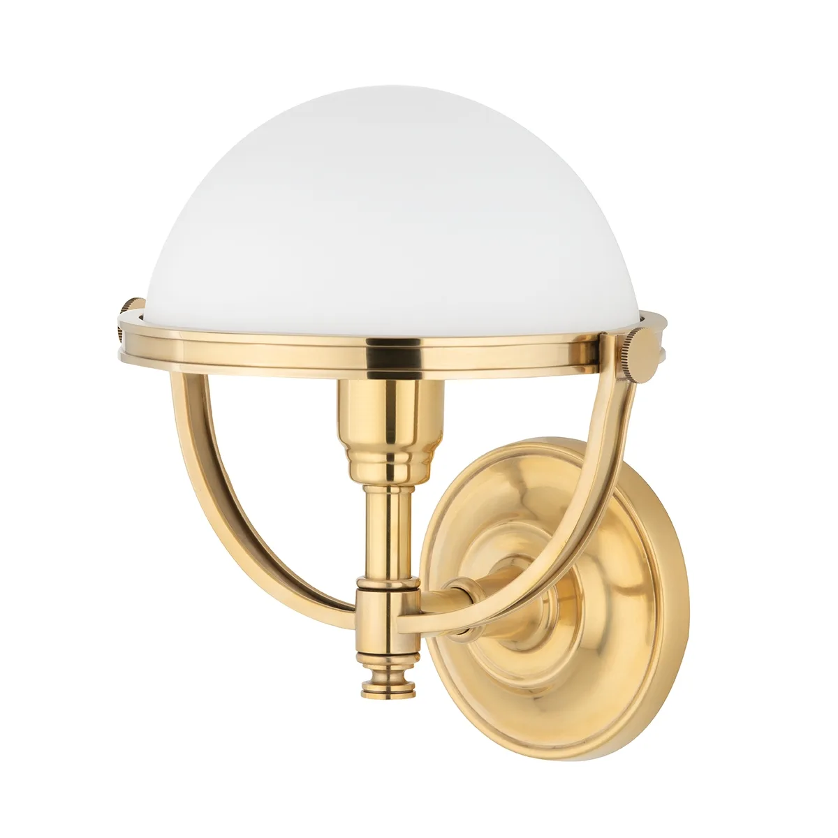 Stratford One Light Wall Sconce in Aged Brass