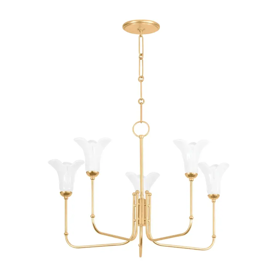 Montclair 5-Light Chandelier in Vintage Gold Leaf - Image 1