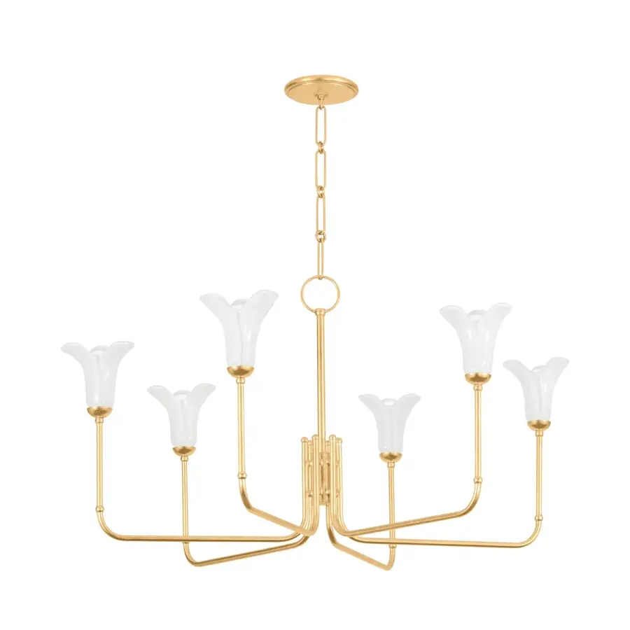 Montclair 6-Light Chandelier in Vintage Gold Leaf - Image 1