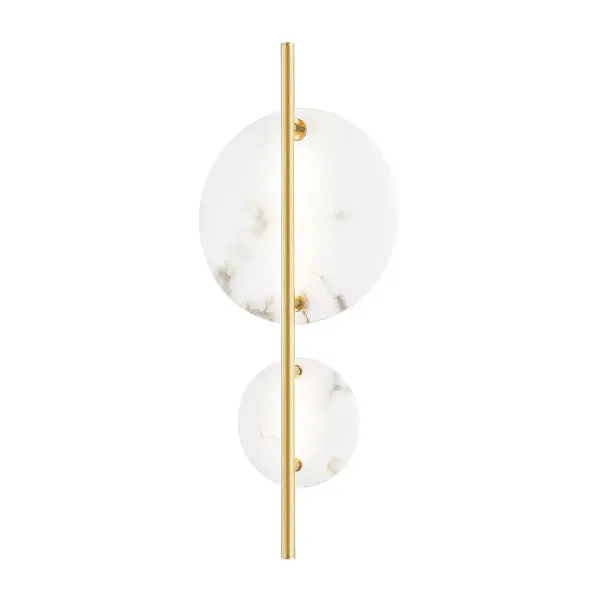 The Croft combines timeless design with modern LED efficiency. Its aged brass finish and natural alabaster shade create a sophisticated, warm ambiance perfect for intimate spaces. Dimmable and damp-rated for versatile placement.