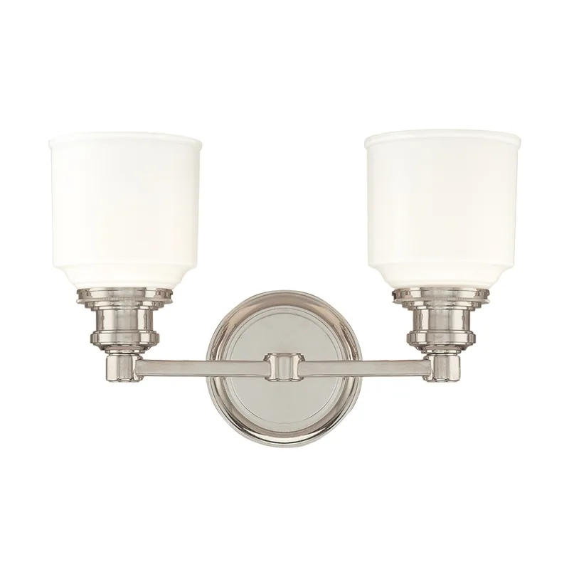 Windham 2-Light Bath Bracket in Polished Nickel