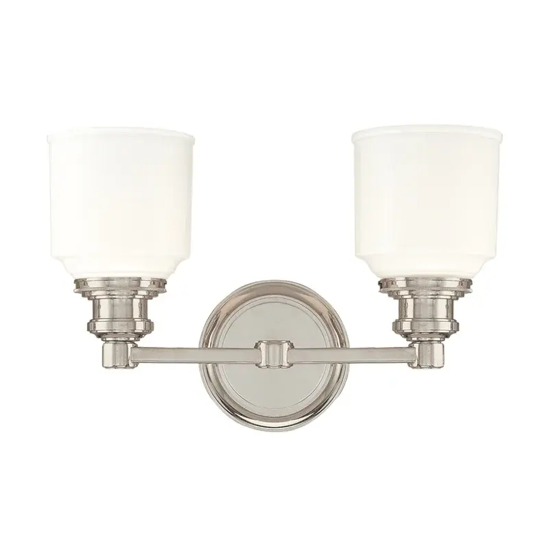 Windham 2-Light Bath Bracket in Polished Nickel