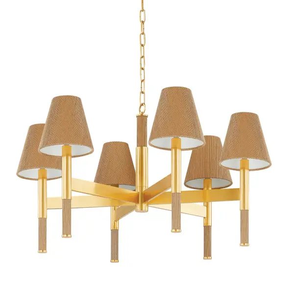Lindenwood 6-Light Chandelier in Aged Brass - Image 1