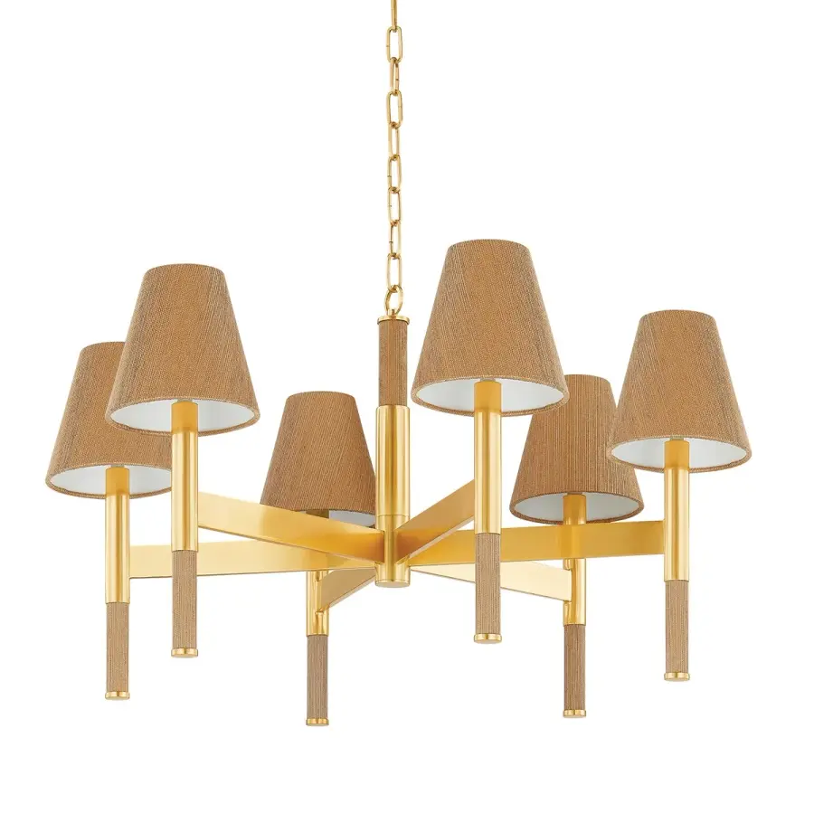 Lindenwood 6-Light Chandelier in Aged Brass - Image 1