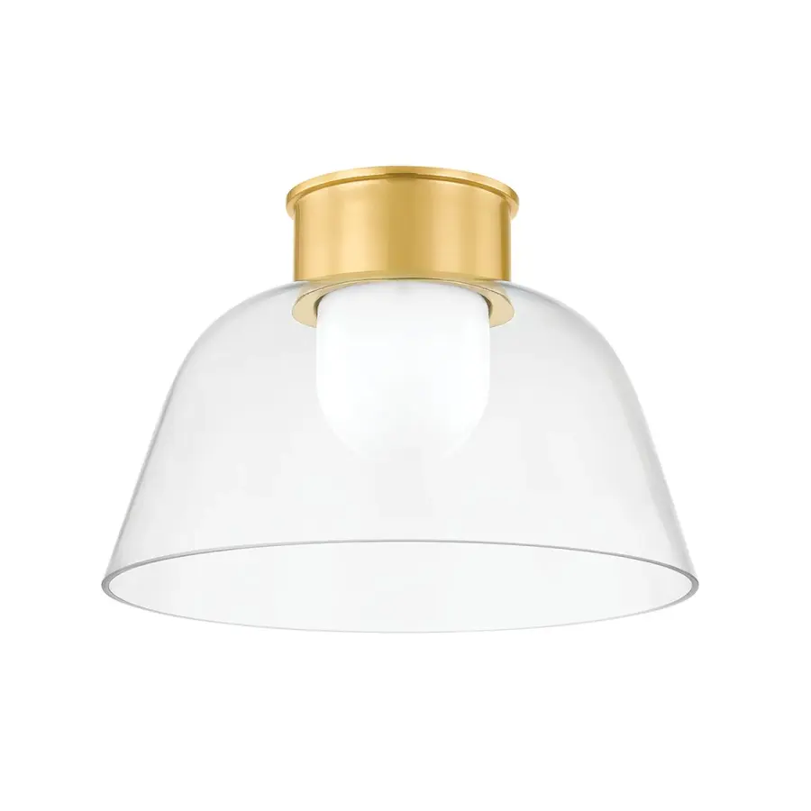 Lakeside Flush Mount in Aged Brass - Image 1