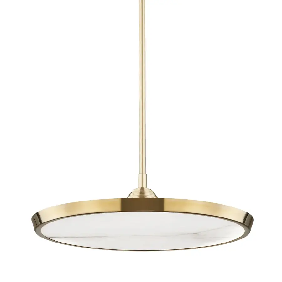 Draper 20" LED Pendant in Aged Brass