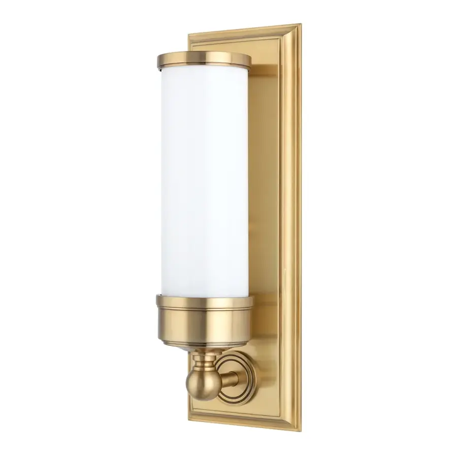 Everett One Light Bath Bracket in Aged Brass