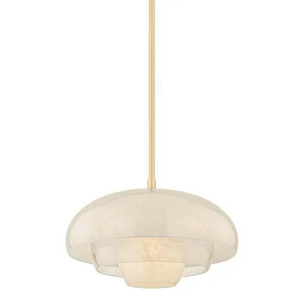 The Auburndale's three nested mushroom shades create a striking focal point while delivering soft, diffused illumination. The layered clear cloud glass provides dimensional visual interest and gentle ambient lighting perfect for dining spaces.