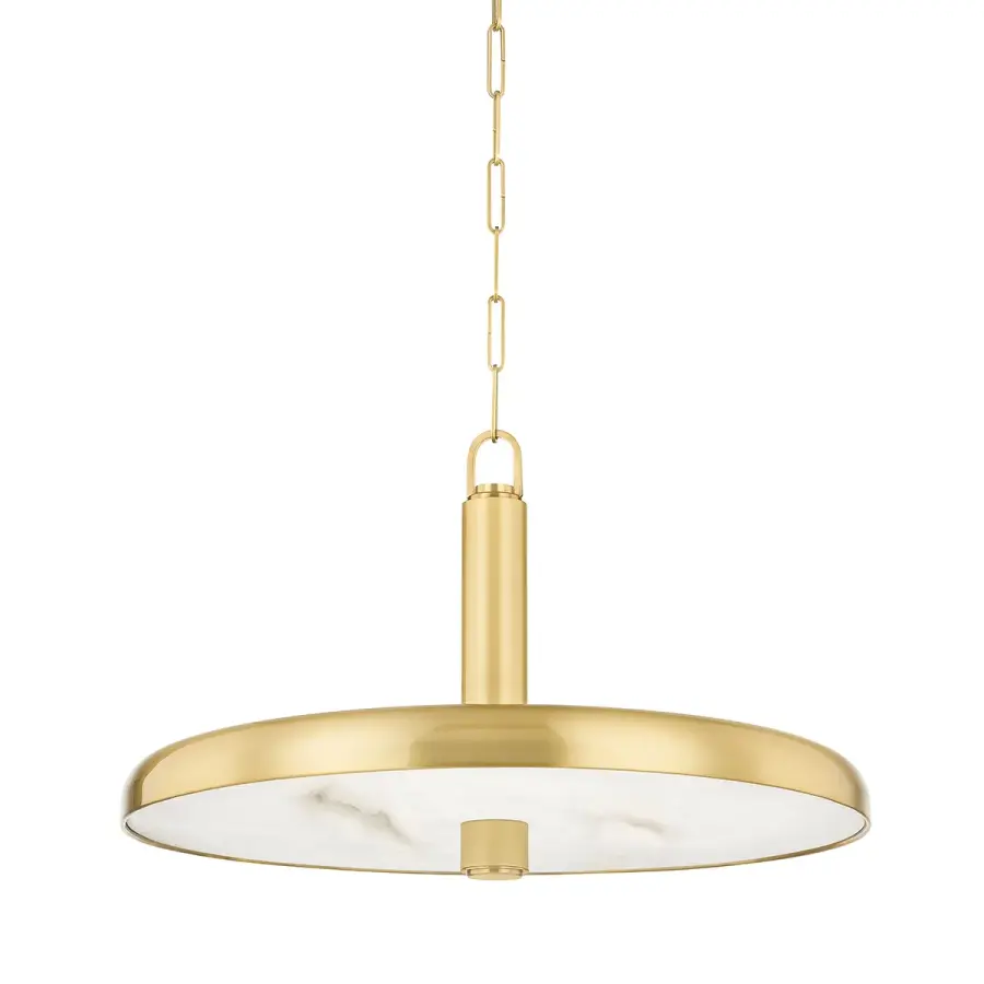 Reynolds 28" LED Pendant in Aged Brass - Image 1