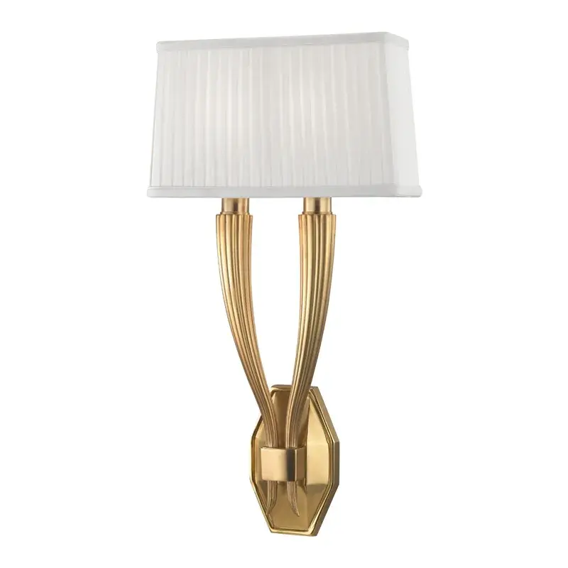 Erie 2-Light Wall Sconce in Aged Brass