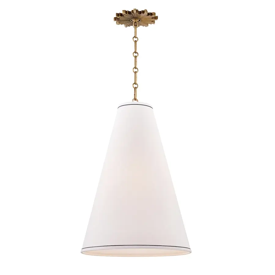 Worth One Light Pendant in Aged Brass