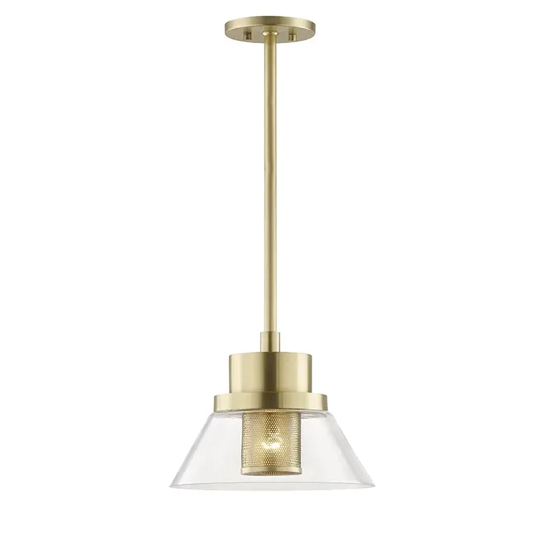 Paoli One Light Pendant in Aged Brass