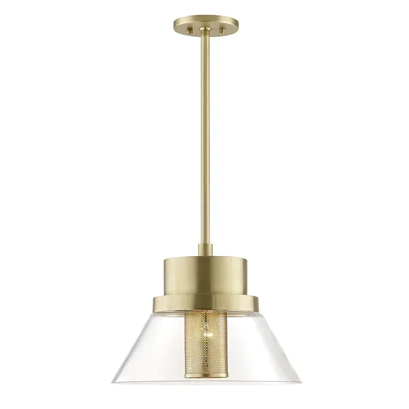 Paoli One Light Pendant in Aged Brass