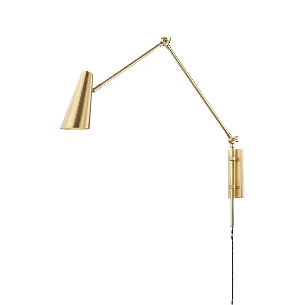 The Lorne wall sconce combines contemporary minimalism with practical plug-in convenience. Its 32-inch extension and adjustable cord make it ideal for reading nooks and bedside lighting without hardwiring.