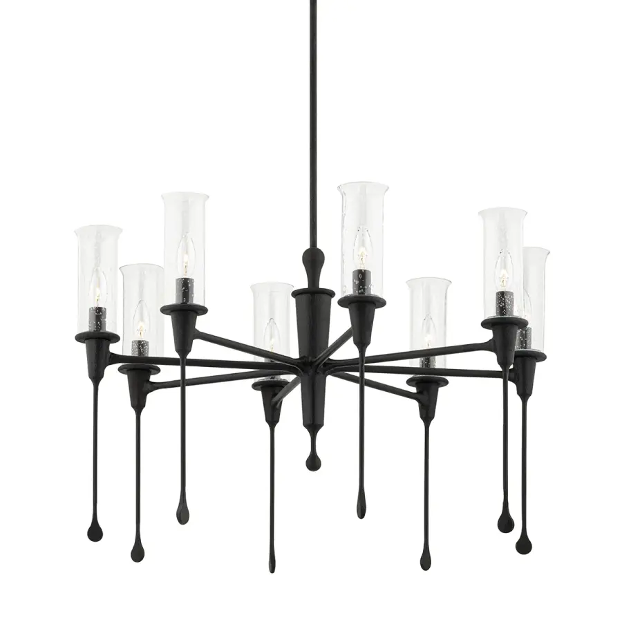 Chisel 8-Light Chandelier in Black Iron - Image 1