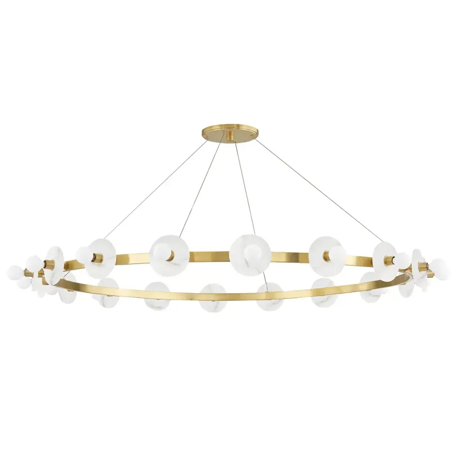 Austen 18-Light Linear Chandelier in Aged Brass - Image 1