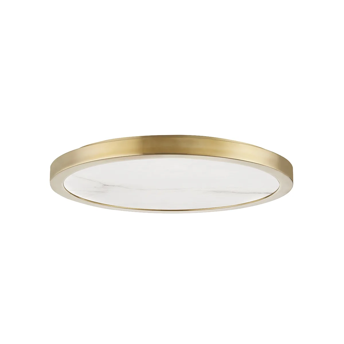 Woodhaven 18" LED Flush Mount in Aged Brass