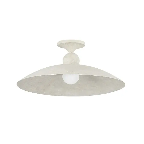 The Teelin flush mount combines artisanal texture with clean, sculptural form. Its limewash plaster finish delivers authentic rustic character while the chalice shape provides soft, ambient illumination. At 20 inches wide, it makes a statement without overwhelming.