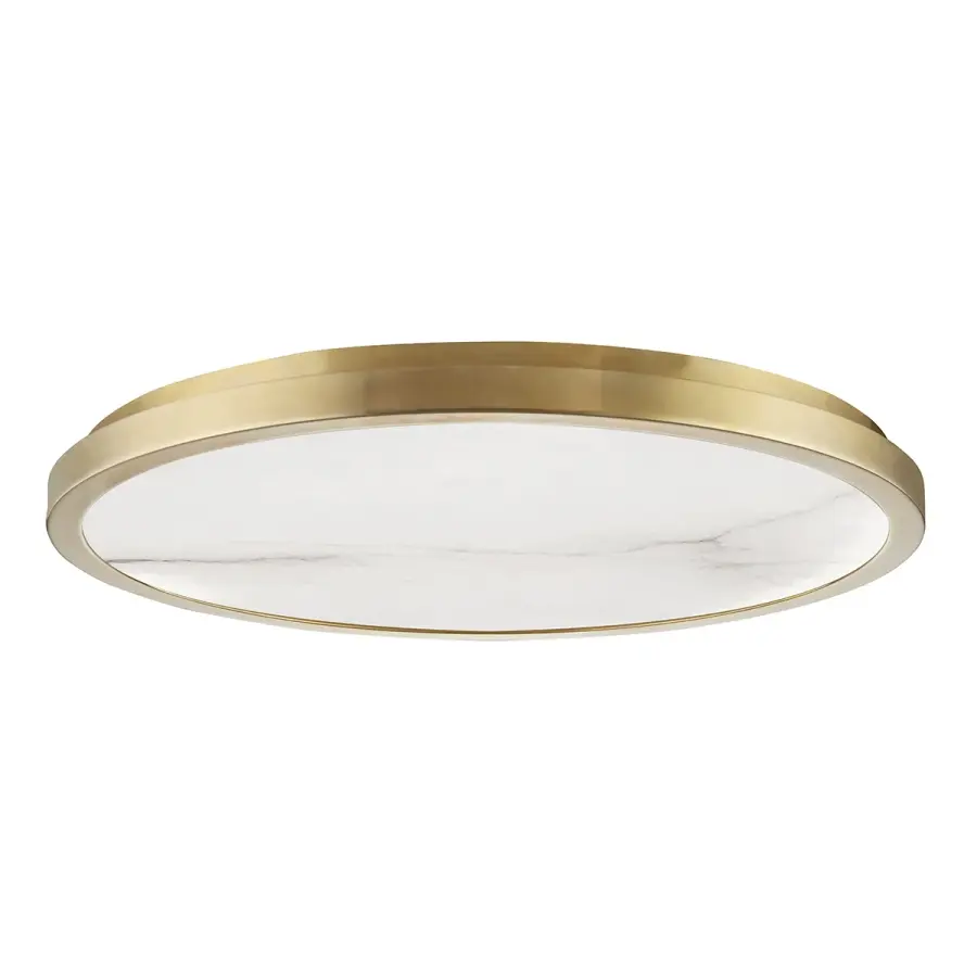Woodhaven 24" LED Flush Mount in Aged Brass