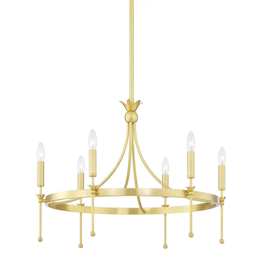 Gates 6-Light Chandelier in Aged Brass