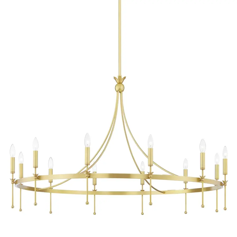 Gates 12-Light Chandelier in Aged Brass - Image 1