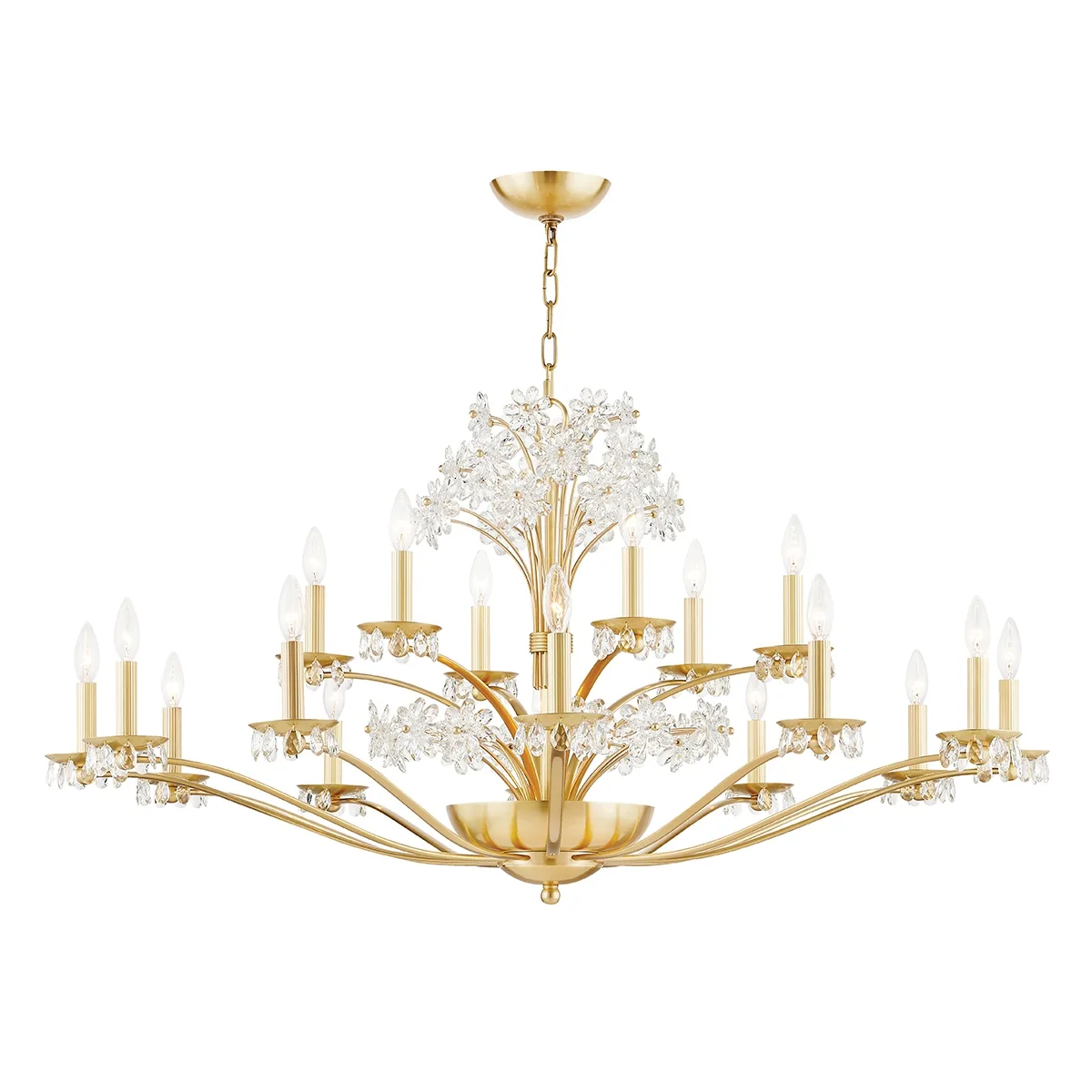 Beaumont 20-Light Chandelier in Aged Brass